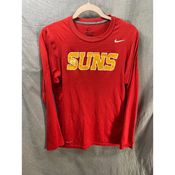 Miami Suns Basketball Nike Shirt Adult Small Red Long Sleeve DRI FIT Tee Mens. - Picture 1 of 8